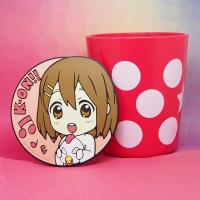 ราคา แก้วน้ำ พร้อมจานรองน่ารัก K-ON !! Ichiban Kuji Prize H Yui Hirasawa Plastic Cup Mug & Rubber Coaster Set Pink "K-ON !! (11703233593)