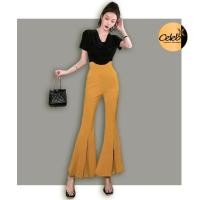 ราคา กางเกงทำงาน ขายาว เอวสูง ขาม้า ขาบาน ผ่าหน้า CelebX-2630 (13127489359)