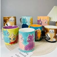 ราคา แก้วแมว แก้วมัค ลายแมว เซรามิค สีสันสดใส (24459113488)