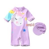 ราคา ชุดว่ายน้ำเด็กผู้หญิงลายการ์ตูนpony พร้อมหมวก นื้อผ้าดี (6508654448)