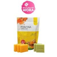 ราคา สบู่สมุนไพรพรทิน่า สบู่พรทิน่า สบู่โสมขมิ้น PONTINA HERBAL SOAP (1 ห่อ 5 ก้อน) (20488130659)