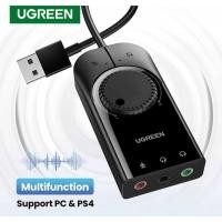 ราคา UGREEN รุ่น 40964 SoundCard USB Audio Interface External3.5 mm Mic, หูฟัง, Audio อะแดปเตอร์ soundcard (14464232211)