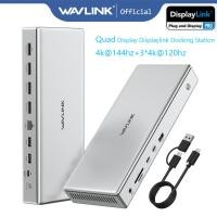 ราคา Wavlink Quad Display DL7400 10K 8K 4K 144HZ 120HZ USB C Docking Station DisplayLink Quad 15 in 1 แล็ปท็อป Dock ชาร์จ 100W 2.5G LAN (26220803041)