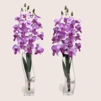 ราคา แจกันดอกไม้บูชาพระ กล้วยไม้ปลอมพร้อมแจกัน มีน้ำหล่อเทียม ดอกไม้บูชาพระ (18381349156)