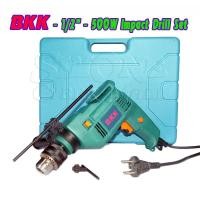 ราคา ชุดสว่านไฟฟ้าเจาะกระแทก BKK – หัวจับ 1/2" / 500 วัตต์ พร้อมอุปกรณ์ 19 ชิ้นและกล่องทูลบ๊อกซ์ (2505305691)