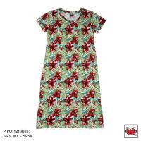 ราคา แตงโม (SUIKA) - เสื้อแตงโม เดรสผ้ายืดคอกลม พิมพ์ลายดอกชบา( P.DO-121 ) (20482916896)