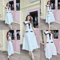 ราคา ป้าย Love ladyเดรสยาวลูกไม้สีขาว คอปกแต่งโบว์น่ารักๆ แต่งกระเป๋า สวยน่ารักมากงานตามหา ทรงขายดี ใส่เที่ยว (19880529966)