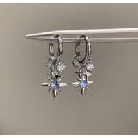 ราคา ต่างหูสไตล์เกาหลีลายดาวระย้า [Blue Zircon Star Earrings] (45554088077)