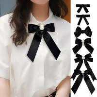 ราคา [แจกเข็มกลัดสีดำเมื่อสั่งซื้อ] เข็มกลัดโบว์ริบบิ้นสีดำสำหรับผู้หญิงสไตล์ชาแนลโบว์มุกคอดอกไม้กะโหลกศีรษะสไตล์เข็มกลัดเครื (49452171622)