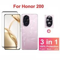 ราคา 3 in 1 ฟิล์ม Honor 200 Pro Smart Lite กระจกนิรภัย HD ป้องกันหน้าจอ ฟิล์ม สำหรับ Honor 200 Pro Lite Smart X9A X9B Magic 6 Pro 5G ฟิล์มกระจกกันเลนส์กล้อง & ฟิล์มหลัง (27353958099)