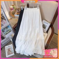 ราคา AMERIN CVD001 กระโปรงพลีทยาว กระโปรงทรงเอยาวเอวสูง (43763524832)