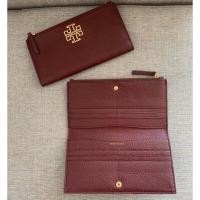 ราคา มือสองกระเป๋าสตางค์ทอรี่ ของแท้ สีแดง TORY Tory Burch Britten Slim Envelop Wallet (23672265094)