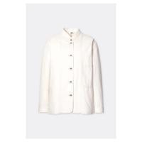 ราคา แจ็กเก็ต Uniqlo U Off-White Mandarin Collar Denim coverall Jacket (used สภาพดี) (25463201884)