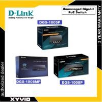 ราคา D-LINK DES-1008PA 8-Port / DGS-1005P 5-Port / DGS-1008P -8Port / DGS-1008MP 8-Port Unmanaged PoE Gigabit Switch (49804928031)