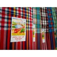 ราคา ผ้าขาวม้า ใหญ่พิเศษ เนื้อฝ้ายแท้ 100% เย็บริมแล้ว✨ ผ้าทอบ้านไร่ ตรารถไฟ (3356307567)