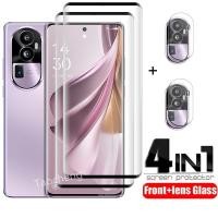 ราคา 4 in 1 ฟิล์มกระจกนิรภัยสําหรับOppo Reno 12 11 10 Pro + Reno10Pro + 5G 2023 Gobalหน้าจอHD Clear Viewฟิล์มป้องกันฟิล์มแก้วฟิล์มกล้องเลนส์Protectorแก้ว 2 in 1 (22647766350)
