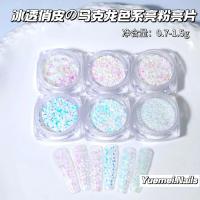 ราคา Macaron Color Series สีชมพูสีฟ้า Mini Dot Polka Dot Glitter เลื่อมอุปกรณ์แต่งหน้าน้ําแข็งโปร่งใส Aurora Sequins แต่งเล็บ * wj#11 (47452338295)