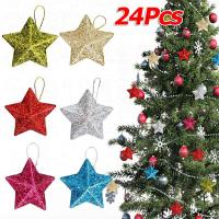 ราคา 6/12/24 ชิ้นต้นคริสต์มาสเครื่องประดับดาวแวววาว/ตกแต่งจี้แขวนรูปดาวแวววาว (43462839601)