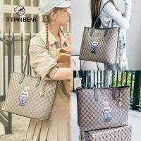 ราคา กระเป๋าทรงช้อปปิ้งใบใหญ่ แบรนด์แท้ TTWN BEAR แถมฟรีปอมๆหมีทอง+ถุงแบรนด์ (23250934964)