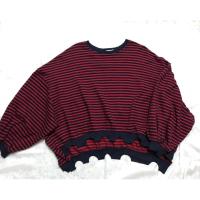 ราคา เสื้อแขนยาว ทรวงครอป ลายตาราง สีแดงไวน์สลับน้ำเงินกรม งานป้าย du (24871226416)