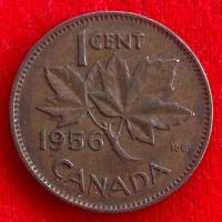 ราคา เหรียญแคนาดา Canada 1 cent ปี 1956 เหรียญต่างประเทศ (28063659109)