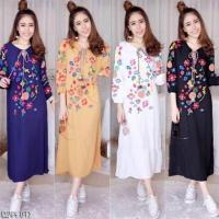 ราคา เดรสยาวผ้าสปันปักลาย (788384120)