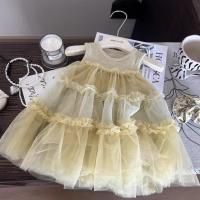 ราคา หมีผู้นําเกาหลีแขนกุดตาข่ายเย็บปะติดปะต่อกันงานเลี้ยงวันเกิดเค้กชุดลูกไม้หวานสาวเสื้อผ้า2-7ปีเด็กแฟชั่นสวมใส่ (27586195021)