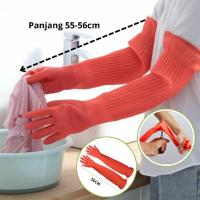 ราคา ถุงมือยางครัวยางลาเท็กซ์แบบหนายาว ถุงมือล้างจาน ถุงมือยาง (51202079655)