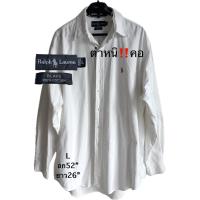 ราคา ชร29 มือสอง ตำหนิคอตามภาพ POLO RALPH LAUREN เสื้อเชิ้ตโปโล Ralph Lauren ทรงใหญ่ 90s แบรนด์ POLO RALPH LAUREN - ขนาด: L (25895932520)