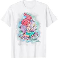 ราคา Disney Little Mermaid Ariel In Shell เสื้อยืดสีน้ํานุ่มหนา Premium (52601247736)