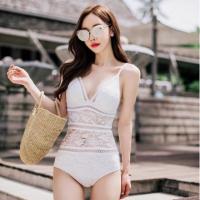 ราคา ชุดว่ายน้ำลูกไม้ซีทรูสีขาวSizeS #ชุดว่ายน้ำลูกไม้ (11516876267)