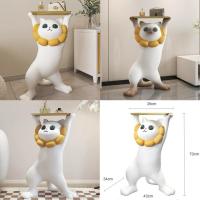 ราคา Preorder เฟอร์นิเจอร์น้องแมววิเชียรมาศถือพานวางของได้ มีสองสีน้า ชั้นวางของ โมเดลแมวน่ารัก 84008 (24072271384)