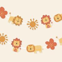 ราคา สิงโตสัตว์ธีมกระดาษแขวนตกแต่งผนัง (50751248082)