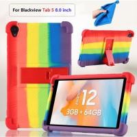 ราคา สําหรับ Blackview Tab 5 8.0 นิ้วแท็บเล็ตเด็กปลอดภัยซิลิโคน Kickstand ฝาครอบแท็บเล็ตสําหรับ Blackview Tab5 แท็บเล็ต Pad 8 "เกราะป้องกัน (55653708309)