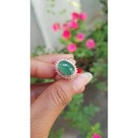 ราคา เม็ดหยกพม่า สำหรับทำหัวแหวน (งานโชว์เซ็ตติ่ง) สีเขียวใบไม้เนื้อแก้ว (3436325557)