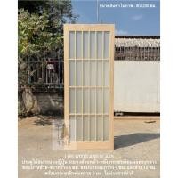 ราคา ประตูไม้ ไม้สนแท้ ระแนงญี่ปุ่น ร่องกระจกถี่ ระแนงด้านหน้า-หลัง กระจกเต็มบาน 1 แผ่น (13694579422)