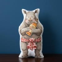 ราคา Rhinoceros แรด ขี้เมา Exotic Pet สัตว์ป่า ตุ๊กตาไดคัท พิมพ์สองด้าน หมอนตุ๊กตา แร็คคูน ไก่โต้ง แกะ ไก่ซิลกี้ (51103856001)