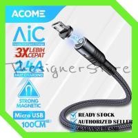 ราคา Acome Strong Magnetic Fast Charging Data Cable 2.4A 100 cm AXM Year Warranty – Micro USB Plug (28872307253)