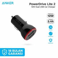 ราคา Anker 12W PowerDrive 2 Lite Dual Port USB Car Charger - A2308 (43602893948)