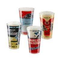 ราคา แก้วเบียร์ Harley-Davidson® Vintage Poster Graphics Set of Four Pint Glasses Set - 16 oz. HDL-18810 (27705148219)