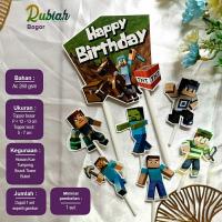 ราคา เค้กตัวละครเลโก้ Topper 1 ชุด Minecraft เค้กวันเกิดสําหรับเด็ก Pick Decorative (20519094465)