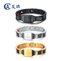 ราคา สร้อยข้อมือสแตนเลสและไทเทเนียมสำหรับผู้ชาย มาพร้อมแม่เหล็กและเมล็ดข้าวเจอร์เมเนียม (48401960643)