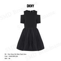 ราคา DKNY ชุดเดรส รุ่น Short Sleeve Mix Media Poplin Dress Code: P4AD7WPK BLK (29074755423)