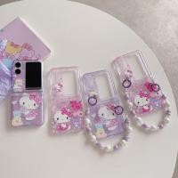 ราคา Hello Kitty พร้อมรองพื้นซึมผ่านสีม่วง TPU เคสโทรศัพท์แบบพับได้สําหรับ OPPO Find N3 FLIP N2 FLIP ฝาหลังกันกระแทกปลอกพร้อมจี้ (24032102457)