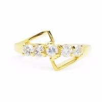 ราคา (2-4)แหวนประดับเพชรแถว ชุบทอง (62377386)