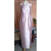 ราคา ชุดออกงานสีชมพู ชุดราตรีผ้าไหม (27875090186)