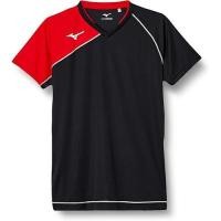 ราคา Mizuno volleyball wear game shirt club training Junior V2MA8001 kids black x chinese red Japan 140 Japanese size... (24696832951)