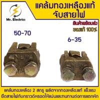 ราคา แคล้มทองเหลือง จับ สายไฟ ทองเหลือง 2 สกรู ขนาด 6-35, 50-70 sq.mm. (40208569435)