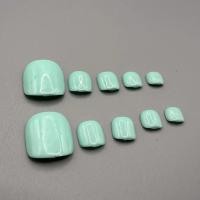 ราคา HANDMADE + กาวฟรีภาพถ่ายจริงประดิษฐ์ Toe Nail Mint สีเขียว Jelly Rim Phototherapy เล็บปลอมกดบนเล็บนํากลับมาใช้ใหม่ (41868361213)
