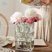 ราคา (I1) แจกันแก้วคริสตัล | แจกันดอกไม้แก้วคริสตัลทรงสี่เหลี่ยม/บานสําหรับตกแต่งระดับไฮเอนด์หรูหรา (40414529399)